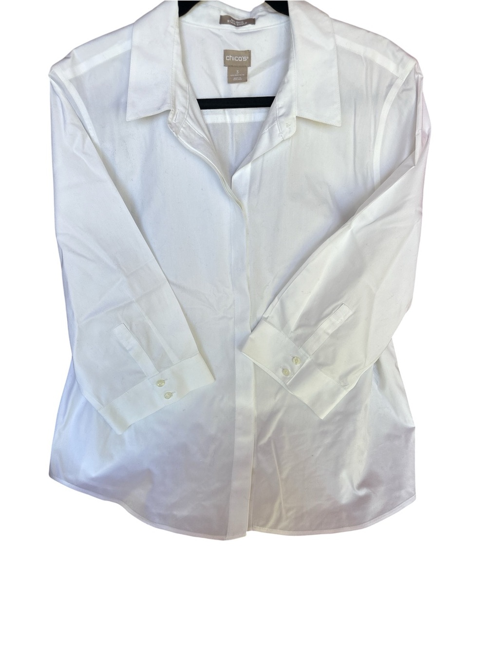 Chico's White Button-Front Collared Blouse